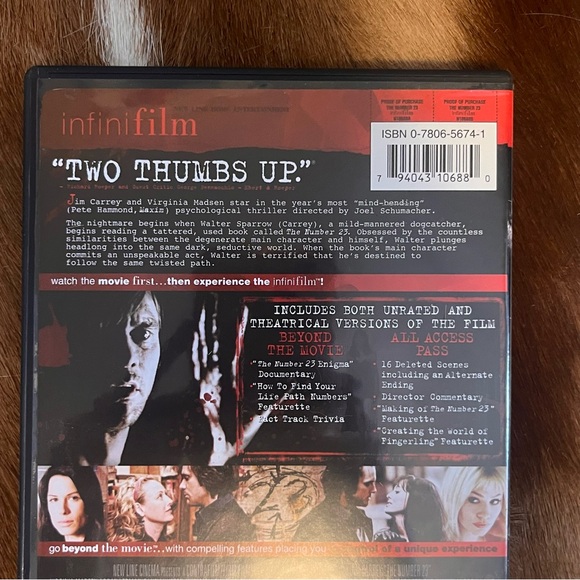 🆕 “The Number 23” DVD unrated set with Jim Carrey - Picture 11 of 15